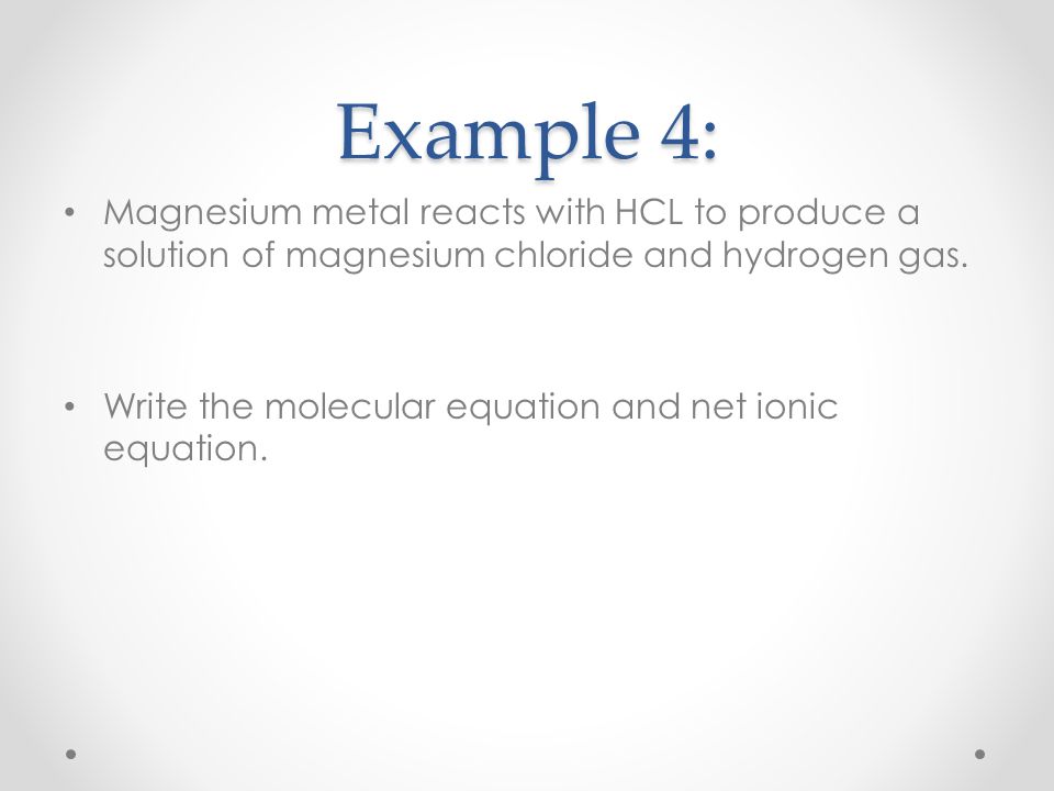 Magnesium chlorine and hydrogen moles